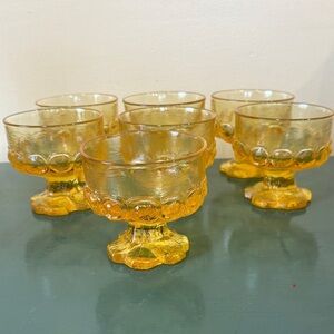 Vintage Franciscan Madeira ‘Cornsilk Yellow’ Desert Glasses - Set of 7